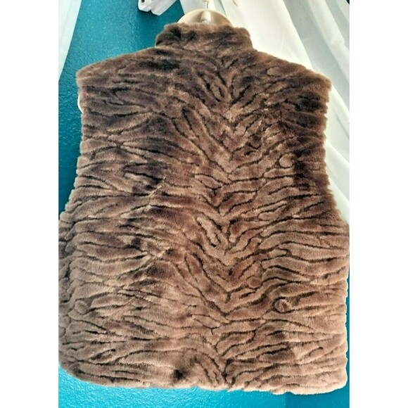 Vintage Bechamel Faux Fur Zip Up Lined Vest size Petite Medium - Picture 6 of 6